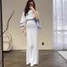 Elegant Satin Wrap Dress With Belt – Batwing Sleeve Midi Dress For Work & Evening (S-Xxl, Dusty Blue Poly-Cotton Blend)_ecoleips.com