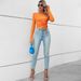 Voya Women's New Comfortable Casual Irregular Short Style Pleated Slim Fit Long Sleeved Women's T-shirt Top_ecoleips.com