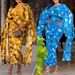 Women's Clothing Printed round neck flying sleeves hip hugging waist back slit dress_ecoleips.com