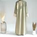 Muslim Dress Women Luxurious Dubai-Inspired Open Cardigan Abaya – Modest Elegance In Peacock Blue, Light Green & Brown_ecoleips.com
