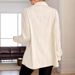 Aria Basics Aria Basics 2025 Autumn/Winter New Cross-Border European And American Women's Fashion Loose Wave Pattern Shirt Top_ecoleips.com