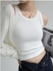 K Thread Lined Camisole With Chest Cushion, Solid Color Inside And Out, And A Top That Covers The Breasts_ecoleips.com