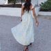 2023 Summer New European And American Cross-Border Fashion Floral Print French Retro Waist-Cinching Strap Dress_ecoleips.com