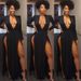 Women's Clothing High Cut Deep V Dress Long Skirt _ecoleips.com