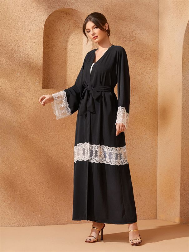 Women's Clothing Long Skirt Lace Cardigan Long Skirt Robe_ecoleips.com