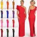 Verve 2025 New Women's Single Shoulder Sexy Dress With Elegant Lantern Sleeves_ecoleips.com