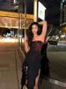 Women's Sexy Strapless Off Shoulder Midi Dress With Ruffle Edge Split Style Dress For Summer 2025 Slim Fit Party Dress_ecoleips.com