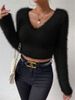 Women's Clothing Spring And Summer Pleated Oblique Collar V Neck Sexy Tops Women's Short Sleeved T Shirt_ecoleips.com