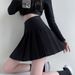Women's High Waist Pleated A-Line Mini Skirt – Korean JK School Style In Black Grey, Sweet Y2K Bottom_ecoleips.com