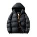Women's Clothing Men's Winter Hooded Graphene Cotton Jacket - Thickened Loose Fit Coat For Cold Weather, Lightweight & Warm, Black_ecoleips.com
