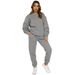 Women's Clothing Crew Neck Pullover Trousers Fashion Casual Long Sleeved Solid Color Long-Sleeve Hoodie & Pants Set – Casual Fall/Winter Outfit_ecoleips.com