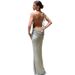 Women's Clothing New Flower Decoration Popular Temperament Dress Long Skirt Backless Suspender Dress Female_ecoleips.com