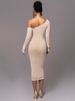Mozision Diagonal Collar Long Sleeve Midi Dress For Women Two Layer Mesh Backless Ruched Bodycon Club Party Sexy Long Dress_ecoleips.com