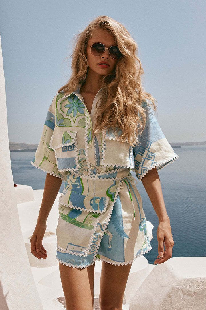 Women's Clothing Fashion All Match Lace Print Fashion Suit For Women_ecoleips.com