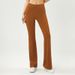New European And American Wide Leg Yoga Pants For Women High Waist, Hip Lifting And Slimming Sports Flared Pants Nude Stretch Fitness Pants_ecoleips.com