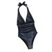 Women's Clothing Swimsuit Women's New Black Snakeskin One-piece Bikini Sexy Pure Desire High-end_ecoleips.com