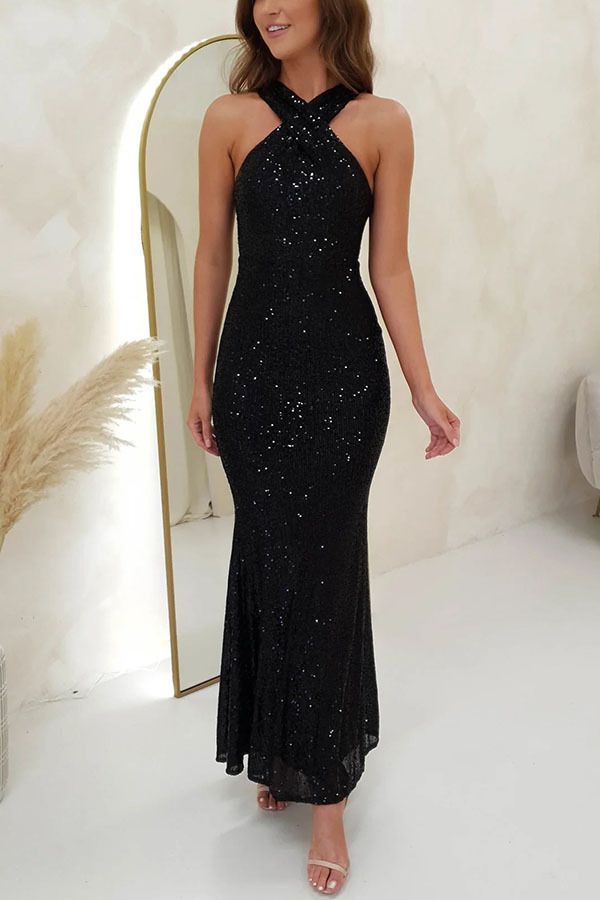women's elegant V-neck dress fashion printed temperament dress_ecoleips.com