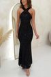 women's elegant V-neck dress fashion printed temperament dress_ecoleips.com
