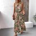 Women's Bohemian Print Vest Top And Straight Leg Trousers Set European American Style Summer_ecoleips.com