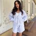 Women's Summer Casual Two Piece Set Long Sleeved Hooded Jacket And Shorts European American Style Fashionable Clothing_ecoleips.com