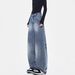 KEN STUDIO Deconstructs Loose Curved Jeans, Women's American Washed Wide Leg Casual Long Pants, And Pants_ecoleips.com
