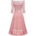 Women's Clothing Spring And Summer New Lace Snow Like One Shoulder Dress Evening Dress_ecoleips.com