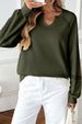 Women's Long Sleeve Sweatshirt European American Style Solid Color Patchwork Lace Trim Loose Fashion Half Open Collar New_ecoleips.com