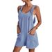 Women's Summer Romper - Sleeveless Jumpsuit With Shorts | 16 Trend Colors | S-4XL (Black/Red/Pastel/Denim) Casual Outfit_ecoleips.com