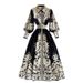 Retro Print Polo Collar Shirt Slim Waist Flattering High End French Style Plus Size Court Style New Summer_ecoleips.com