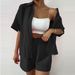 Summer Women's Fashion Set: Shorts, Short Sleeve Top, Button Cardigan, Casual Outfit_ecoleips.com