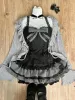 Sweet Lolita Early Autumn Three Piece Set Lace Up Ruffles Cardigan Sexy Slim Fit Strapless Vest Tops High Waist Ruched Skirts_ecoleips.com
