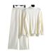 2025 Autumn Winter New High-End Half Turtleneck Sweater Wide-Leg Pants Women European Fashion Age-Reducing Knitted_ecoleips.com