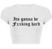 Hot Sale Spice Girl Short T-Shirt Pink Letter Print Button Short Sleeve Top_ecoleips.com