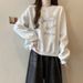 European American Finely Embroidered Bow, Hoodless Sweatshirt For Women, Spring And Autumn Thin Style, 2024 New Model,_ecoleips.com