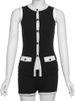 Weird Puss Ribbed Patchwork 2 Piece Set Women Single-Breasted Sleeveless Tops+Stretch Shorts Daily Casual Trend Classic Outfits_ecoleips.com