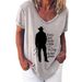 Aria Basics Aria Basics European And American Women's Tops Summer Hot Sale Creative Print V-Neck Elegant Short Sleeve T-Shirt For_ecoleips.com