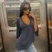 European And American Sexy V-neck Solid Color Drapey Mid-sleeve T-shirt For Women With Bell Sleeves, Elegant_ecoleips.com