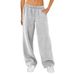 Women's Fleece Lined Sports Pants Casual Loose Fit Solid Color European American Style for Autumn Winter Independent Website Amazon eBay_ecoleips.com