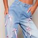 Women's High-Waisted Wide-Leg Jeans - Vintage Distressed Denim Pants With Bow Detail For Streetwear & Casual Outfits_ecoleips.com