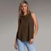 2025 Spring/Summer Solid Color Chiffon Shirt Loose Sleeveless Casual Round Neck Pullover Tank Skims Top_ecoleips.com