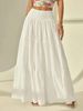 Elegant A-Line Long Skirt for Women Solid Color Perfect for Vacation And Casual Wear_ecoleips.com