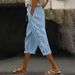 Women's Clothing Summer Women's Elastic Waist Capri Pants Casual Breathable Comfortable Style For Formal & Casual For Women_ecoleips.com