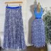 Vintage Floral Print A-Line Midi Skirt With Elastic Waist - High Waist Flowy Pleated Skirt For Women, Boho Chic Summer Skirt_ecoleips.com