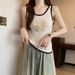 retro Knitted Camisole For Women, 2024 Summer Model, New Chinese-style Embroidered Sleeveless Top_ecoleips.com