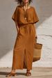 Women's Bohemian Style Batwing Sleeve Top And Long Skirt Set Spring Summer_ecoleips.com