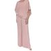 2025 Round Neck Sequin Batwing Shirt Wide Leg Pants Two-Piece Set_ecoleips.com