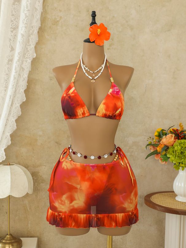 2026 New Sexy Women's Two Piece Bikini Bohemian Three Piece Swimsuit European And American Style_ecoleips.com