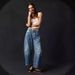Women's Clothing Loose Wide Leg Pants Low Waist Washed Denim Trousers _ecoleips.com