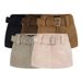 Retro Low Waist Mini Skirt For Women - Slimming Stretchable High Elasticity With Adjustable Belt, Anti-Exposure Design, Versatile For Casual & Party_ecoleips.com