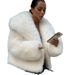 Luxury Faux Fox Fur Jacket Women’s Winter Coat – Soft & Plush, Streetwear Chic, Pockets, Oversized Fit, Eco-Friendly Faux Fur (Cream White)_ecoleips.com